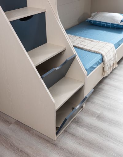 Двуетажно легло за матрак 90/200 см BIANCO BLUE
